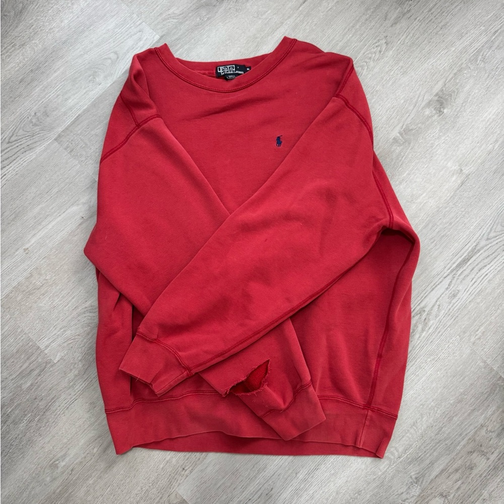 Ralph Lauren Men's Vibrant Red Crewneck Sweater